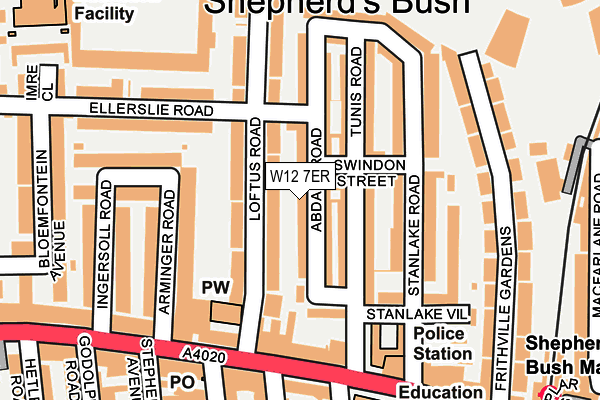 W12 7ER map - OS OpenMap – Local (Ordnance Survey)