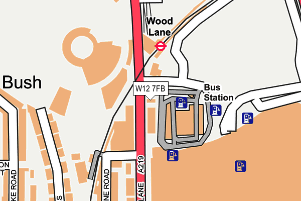 W12 7FB map - OS OpenMap – Local (Ordnance Survey)