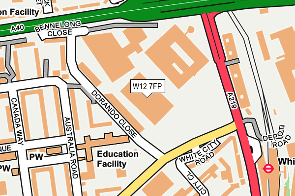 W12 7FP map - OS OpenMap – Local (Ordnance Survey)