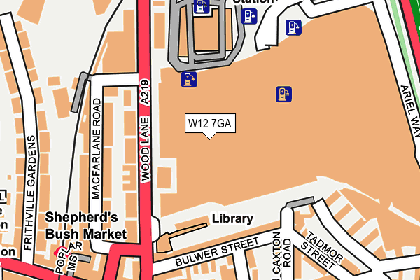 W12 7GA map - OS OpenMap – Local (Ordnance Survey)