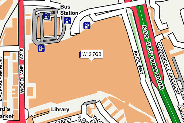 W12 7GB map - OS OpenMap – Local (Ordnance Survey)