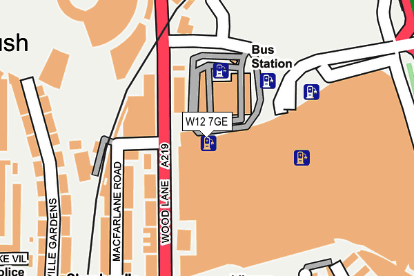 W12 7GE map - OS OpenMap – Local (Ordnance Survey)