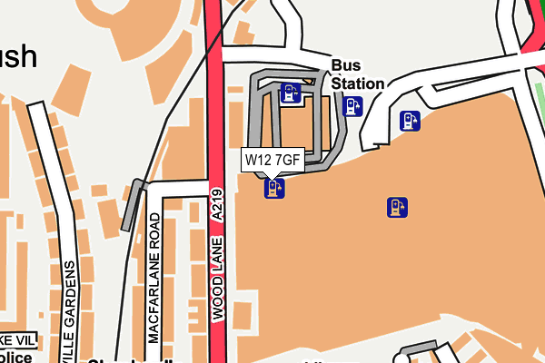 W12 7GF map - OS OpenMap – Local (Ordnance Survey)