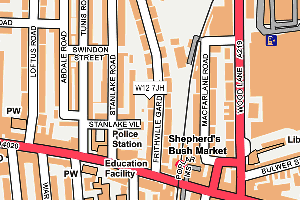 W12 7JH map - OS OpenMap – Local (Ordnance Survey)