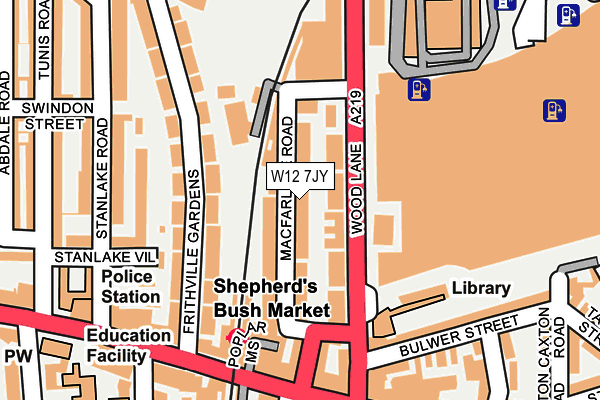 W12 7JY map - OS OpenMap – Local (Ordnance Survey)