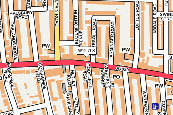 W12 7LS map - OS OpenMap – Local (Ordnance Survey)