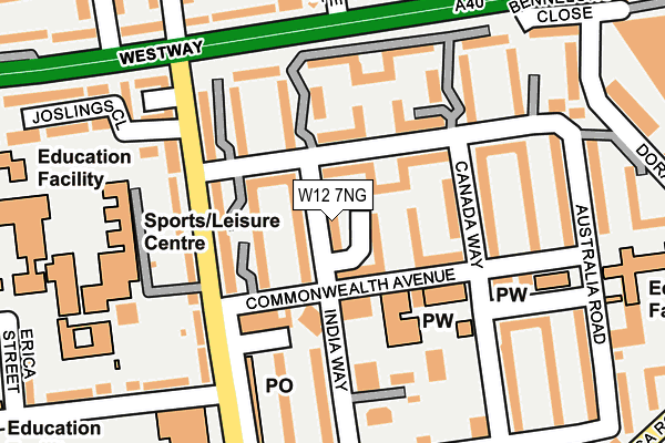 W12 7NG map - OS OpenMap – Local (Ordnance Survey)