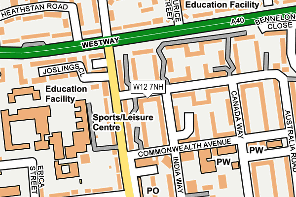 W12 7NH map - OS OpenMap – Local (Ordnance Survey)