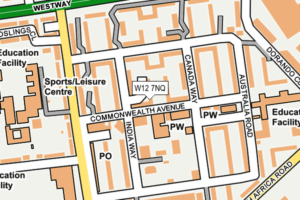 W12 7NQ map - OS OpenMap – Local (Ordnance Survey)