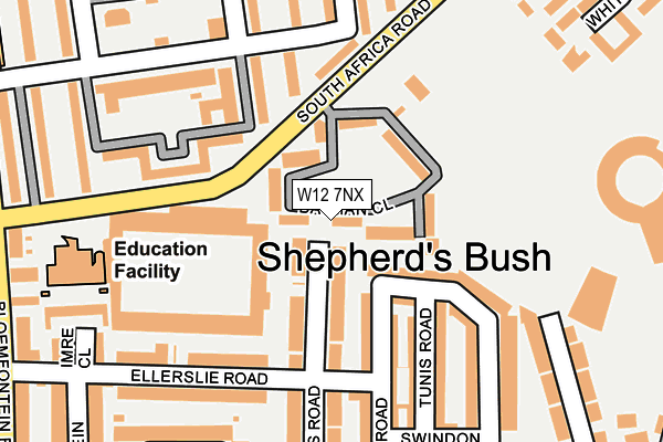 W12 7NX map - OS OpenMap – Local (Ordnance Survey)