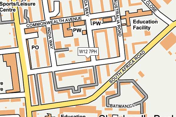 W12 7PH map - OS OpenMap – Local (Ordnance Survey)