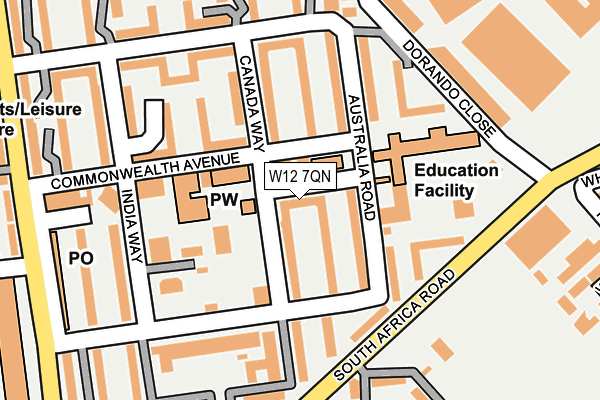 W12 7QN map - OS OpenMap – Local (Ordnance Survey)