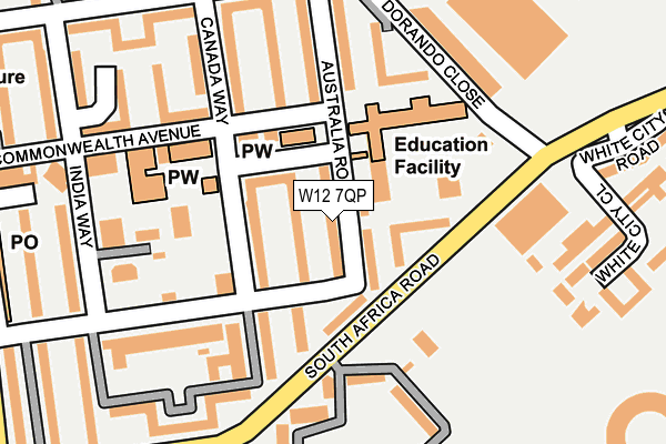 W12 7QP map - OS OpenMap – Local (Ordnance Survey)