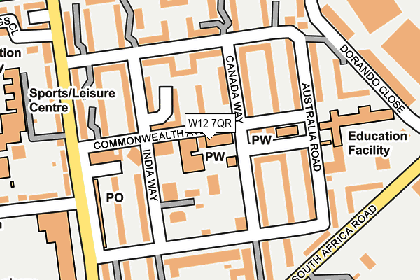 W12 7QR map - OS OpenMap – Local (Ordnance Survey)