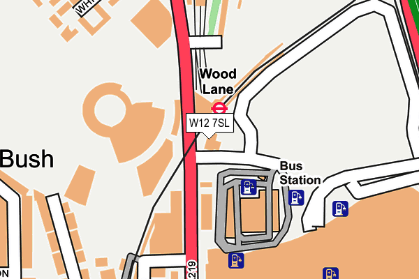 W12 7SL map - OS OpenMap – Local (Ordnance Survey)