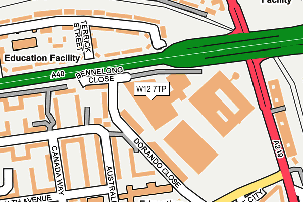 W12 7TP map - OS OpenMap – Local (Ordnance Survey)