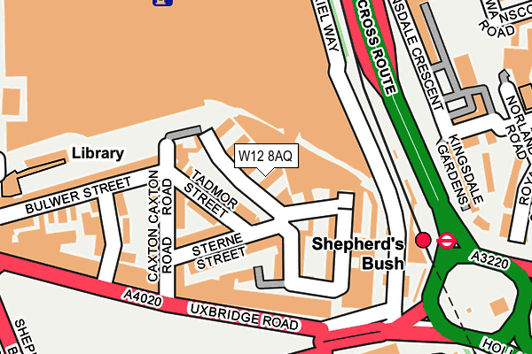 W12 8AQ map - OS OpenMap – Local (Ordnance Survey)