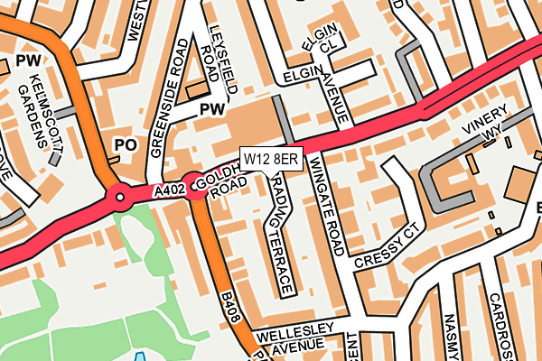 W12 8ER map - OS OpenMap – Local (Ordnance Survey)