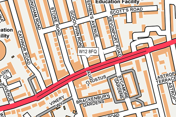 W12 8FQ map - OS OpenMap – Local (Ordnance Survey)