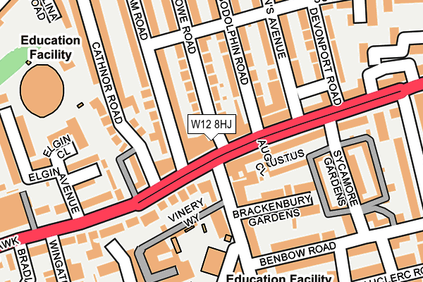 W12 8HJ map - OS OpenMap – Local (Ordnance Survey)