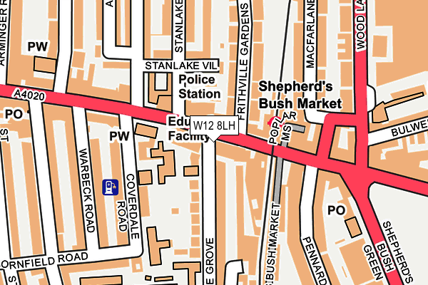 W12 8LH map - OS OpenMap – Local (Ordnance Survey)