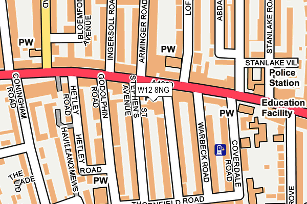 W12 8NG map - OS OpenMap – Local (Ordnance Survey)