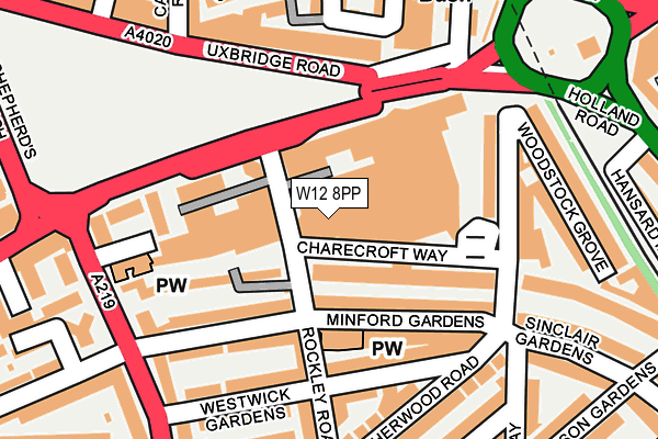 W12 8PP map - OS OpenMap – Local (Ordnance Survey)