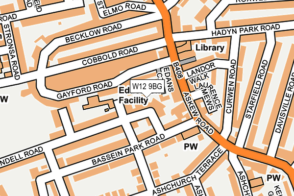 W12 9BG map - OS OpenMap – Local (Ordnance Survey)