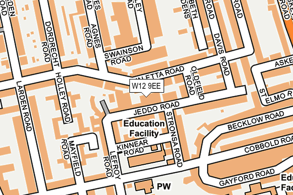 W12 9EE map - OS OpenMap – Local (Ordnance Survey)