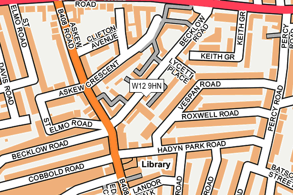 W12 9HN map - OS OpenMap – Local (Ordnance Survey)