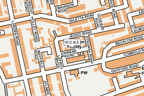 W12 9LE map - OS OpenMap – Local (Ordnance Survey)