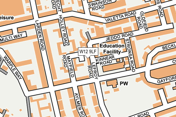 W12 9LF map - OS OpenMap – Local (Ordnance Survey)