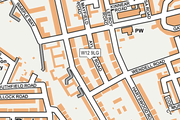 W12 9LG map - OS OpenMap – Local (Ordnance Survey)