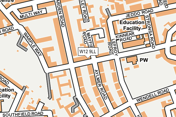 W12 9LL map - OS OpenMap – Local (Ordnance Survey)