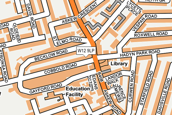 W12 9LP map - OS OpenMap – Local (Ordnance Survey)