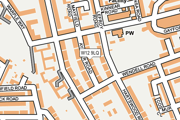 W12 9LQ map - OS OpenMap – Local (Ordnance Survey)