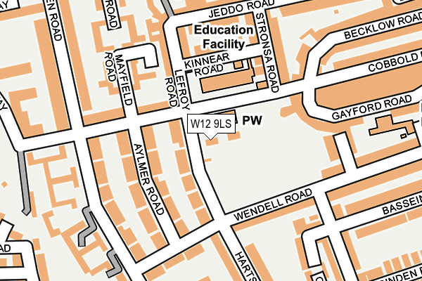 W12 9LS map - OS OpenMap – Local (Ordnance Survey)