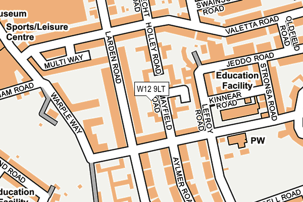 W12 9LT map - OS OpenMap – Local (Ordnance Survey)