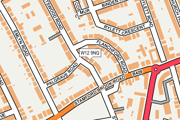 W12 9NQ map - OS OpenMap – Local (Ordnance Survey)