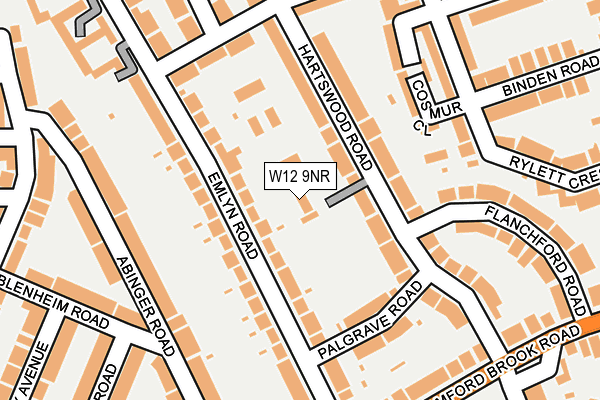 W12 9NR map - OS OpenMap – Local (Ordnance Survey)