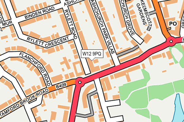 W12 9PQ map - OS OpenMap – Local (Ordnance Survey)