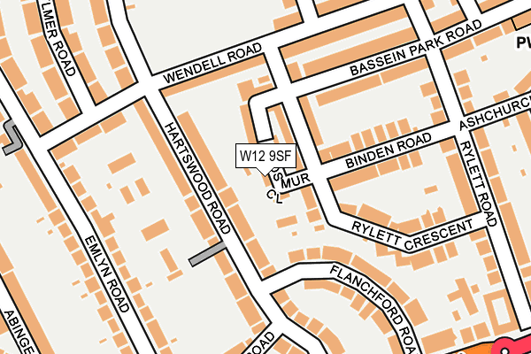 W12 9SF map - OS OpenMap – Local (Ordnance Survey)