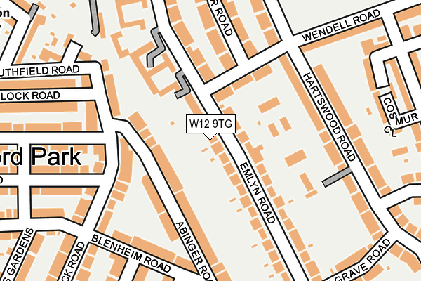 W12 9TG map - OS OpenMap – Local (Ordnance Survey)