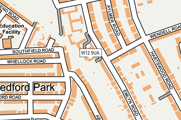 W12 9UA map - OS OpenMap – Local (Ordnance Survey)