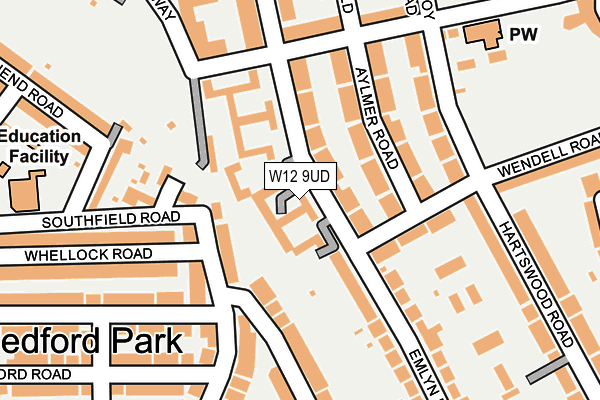 W12 9UD map - OS OpenMap – Local (Ordnance Survey)