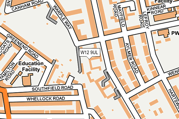 W12 9UL map - OS OpenMap – Local (Ordnance Survey)
