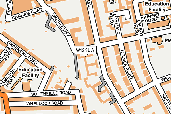 W12 9UW map - OS OpenMap – Local (Ordnance Survey)