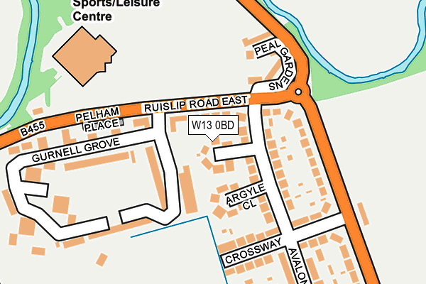 W13 0BD map - OS OpenMap – Local (Ordnance Survey)