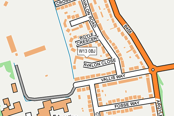 W13 0BJ map - OS OpenMap – Local (Ordnance Survey)