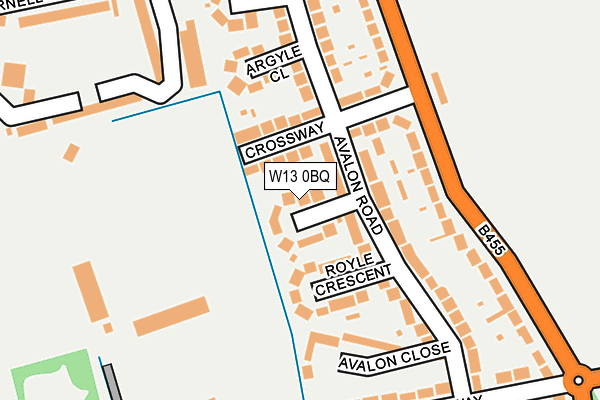 W13 0BQ map - OS OpenMap – Local (Ordnance Survey)